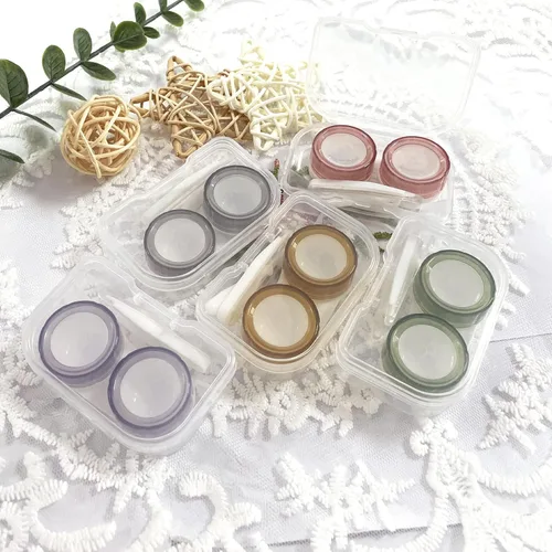 Miniatura 2 de Fundas para lentes de contacto, colorido soporte para lentes de contacto, estuche de contacto transparente, mini lente de contacto portátil