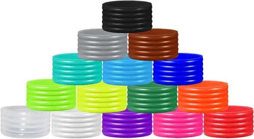 Miniatura 22 de 15 colores disponibles Buena elasticidad 8-45 piezas de raqueta de tenis/paletas de pickleball/squash anillo de silicona raqueta agarre bandas 8