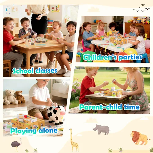 Miniatura 6 de Kits de arcilla seca al aire – 12 cajas de arcilla mágica de modelado para niños, juego de manualidades de arcilla para moldear temática