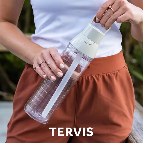 Miniatura 8 de Tervis Vaso aislado de doble pared transparente y colorido con tapa fabricado en Estados Unidos, taza de viaje mantiene las bebidas frías