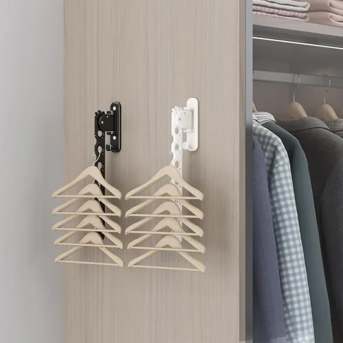 Miniatura 3 de Danpoo Tendedero de ropa plegable montado en la pared Estante de secado de ropa Percha de ropa Secadora de ropa Negro