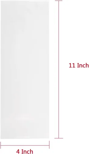 Miniatura 2 de Volanic 100 bolsas transparentes para golosinas de 4 x 11 pulgadas, bolsa plana de celofán OPP con coloridos lazos giratorios para regalo de boda