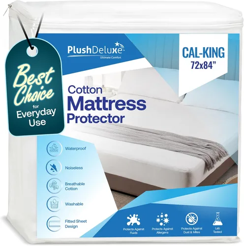 Miniatura 11 de Protector de colchón premium 100% impermeable, hipoalergénico, libre de vinilo, transpirable, superficie de algodón suave con bucles. -, Algodón