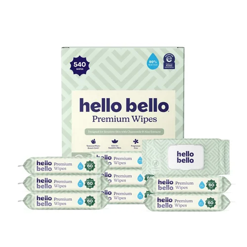 Miniatura 24 de Hello Bello Toallitas premium, diseñadas para pieles sensibles con extractos de manzanilla y aloe, Rosy Posy