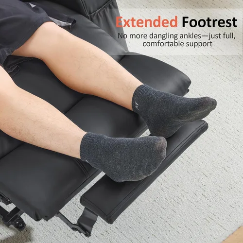 Miniatura 7 de MCombo Power Lift - Silla reclinable para personas mayores, silla elevadora con calor y masaje, certificación FSC, puertos USB, portavasos, piel