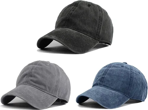 Miniatura 24 de HH HOFNEN Gorra de béisbol de algodón de sarga lavada y desgastada, vintage, ajustable, para hombre y mujer