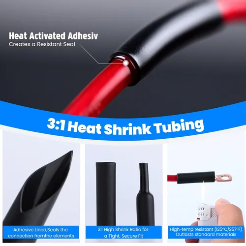Miniatura 68 de TKDMR - Kit de 264 piezas de extremos de cable de batería, 132 piezas de terminales de anillo de lengüetas de cable de cobre resistentes AWG 8 6 4 2