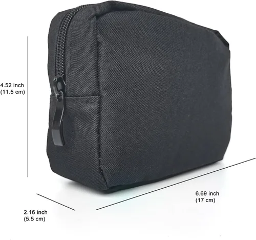 Miniatura 2 de Pequeña bolsa de maquillaje para bolso, paquete de 2 bolsas de viaje con cremallera, mini organizador portátil versátil para artículos de tocador