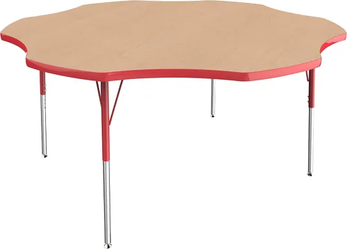 Miniatura 71 de FDP Clover Mesa de Actividades Escolar y de Oficina (48 x 48 pulgadas), patas estándar con deslizadores giratorios para entornos de asientos