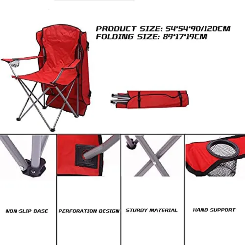 Miniatura 7 de Folding Camp Chair With Canopy, Portable Aluminum Beach Outdoor Fishing With Sun Shade And Carrying Bag, Garden Chair For Beach, Pool