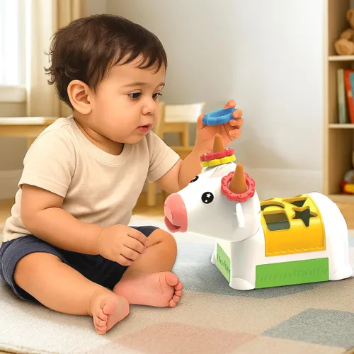 Miniatura 2 de Imagimake Clasificador de formas de vaca Juguetes para bebés de 12 a 18 meses Juguetes de aprendizaje para niños de 1 año y niños pequeños
