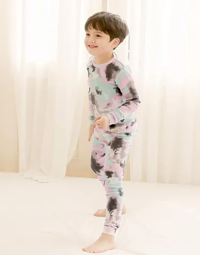 Miniatura 2 de VAENAIT BABY 12M-12Y Toddler Kids Boys Girls 100% Cotton Marbling Tiedye Sung Fit Sleepwear Pajamas 2pcs Pjs Set