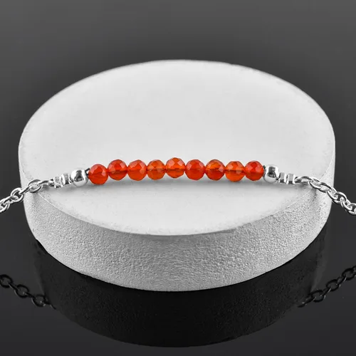 Miniatura 78 de YANARA Pulsera de tobillo para mujer, piedra de nacimiento natural, cuentas de piedras preciosas, tobillera delicada hecha a mano de 9 pulgadas +