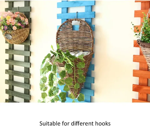 Miniatura 3 de Soporte de madera para flores, para colgar en la pared, para plantas, escalada, para interior, salón, balcón, tres tamaños Azul