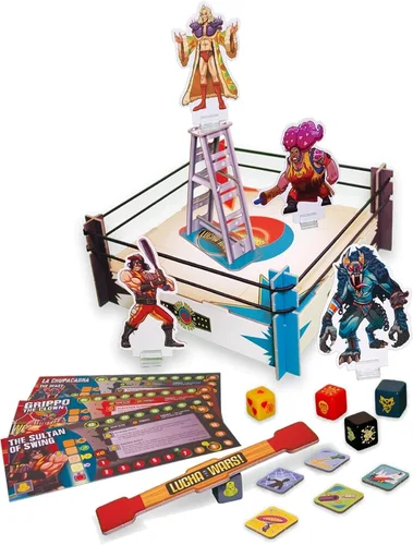 Miniatura 3 de Lucha Wars - Juego de mesa Luchador Mexican Wrestling Dice Rolling Fun para familiares, niños y adultos, a partir de 6 años, 1-8 jugadores, 30