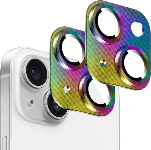 Miniatura 12 de Kucheed 2 protectores de lente de cámara para iPhone 11, aluminio de metal de una pieza con textura 3D, decoración diseñada para decoración
