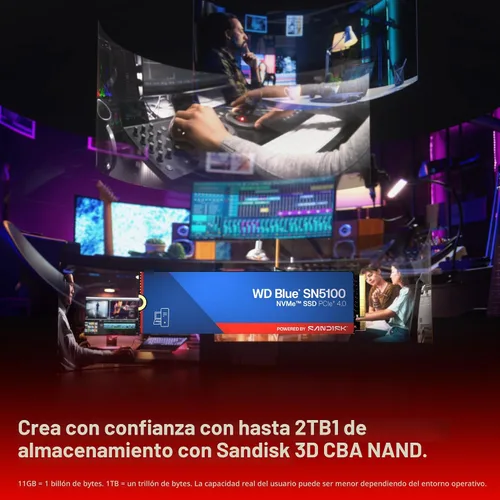 Miniatura 5 de WD Blue SN5100 SSD NVMe de 1 TB - M.2 2280, PCIe Gen 4.0, unidad interna de estado sólido - Velocidades de lectura de hasta 7,100 MB/s