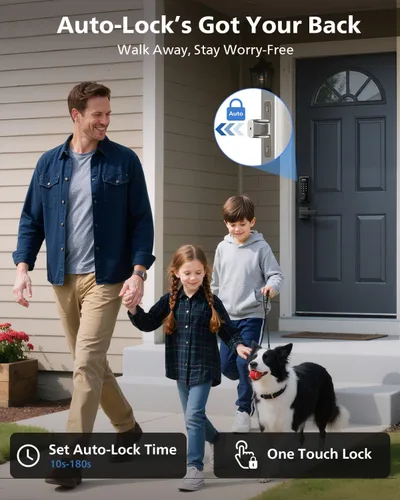 Miniatura 7 de Philips Cerradura inteligente WiFi integrada + 2 niveles, cerraduras inteligentes para puerta delantera, cerrojo de teclado digital con asa, huella