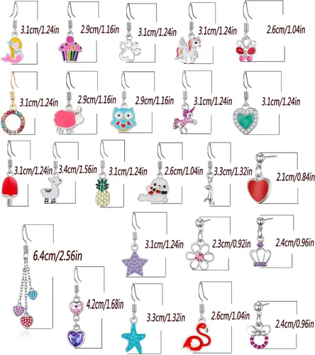 Miniatura 7 de 243033 Pairs Hypoallergenic Earrings for Girls Sensitive Ears Studs Set - Cute Earrings for Teen Girls - CZ Stud Earrings for Little Girls - Animal
