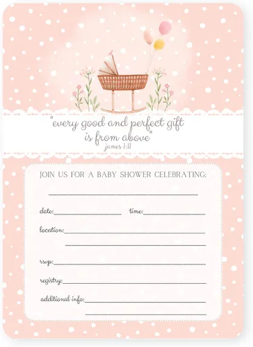 Invitaciones para baby shower cristianos/religiosos de Market On Mainstreet, incluye sobres, juego de 25, papel de alta calidad, para niños o niñas,