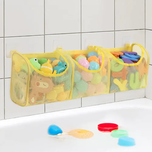 Miniatura 8 de Goowin Almacenamiento de juguetes de baño, soporte para juguetes de baño, organizador de juguetes de baño con aberturas grandes de 3 compartimentos