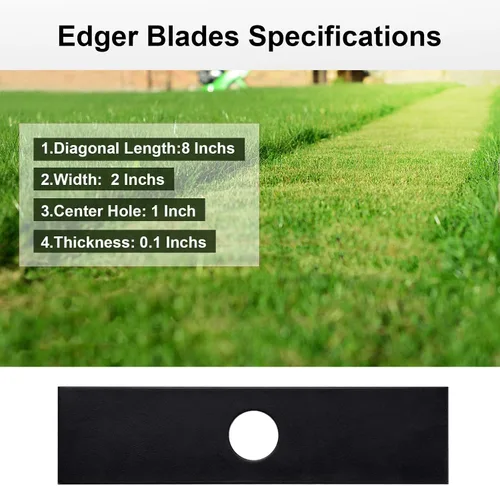Miniatura 7 de iGreely Cuchillas de bordeadora de 1 pulgada, orificio central de 8 x 2 pulgadas, cuchilla de bordeadora resistente compatible con Ryobi, Stihl