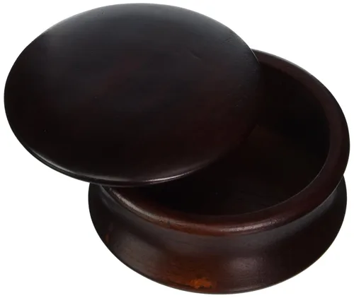 Miniatura 3 de Cuenco para jabón de afeitar con tapa, madera oscura, de Kingsley