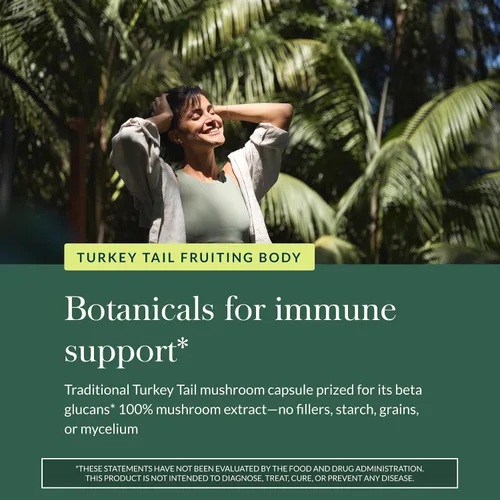 Miniatura 5 de Gaia Herbs Hongo de cola de pavo – Suplemento tradicional de apoyo inmunológico y salud hepática* – con extracto corporal fructífero orgánico
