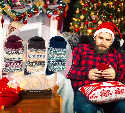 Miniatura 6 de YSense 5 Pairs Mens Wool Socks Winter Warm Thick Socks Knit Causal Crew Socks for Men
