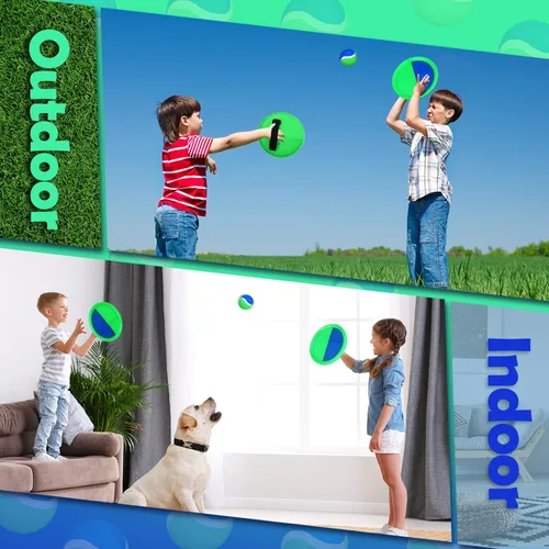 Miniatura 5 de Charniol Juguetes para niños, juego de lanzar y atrapar, juego de playa, juegos deportivos de pelota al aire libre, juguetes de nailon para niños