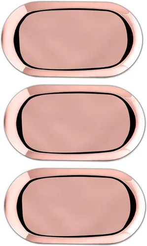Miniatura 2 de Lujosas bandejas de oro rosa, tamaño grande de 11 pulgadas (juego de 3), ideales para maquillaje, toallas, perfumes, almacenamiento de velas, acero