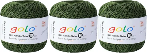 Miniatura 93 de Golo - 3 bolas de hilo de ganchillo tamaño 10, hilo de crochet para tejer a mano 102
