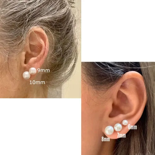 Miniatura 4 de Pearl Stud Earrings for Women,Flat Screw Back Pearl Helix Earrings Cartilage Earrings 316L Surgical Steel Piercing Jewelry Gift(7,8,9,10mm Pearl)