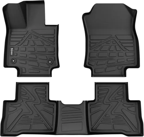 Miniatura 20 de KARPAL Alfombrillas de piso aptas para Toyota Tacoma 2005-2015 Doble Cabina (cobertura del espacio de los pies), revestimientos de piso de TPE