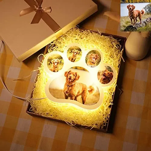 Miniatura 2 de Lámpara de foto personalizada con pata de perro, luz nocturna con foto personalizada, tablero acrílico, decoración de habitación, lámpara de noche