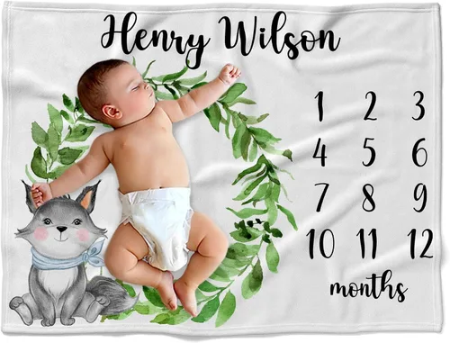 Miniatura 12 de Manta de bebé personalizada de Woodland, Manta de bebé con temática de bosque, Manta de bebé personalizada, Manta de bebé niño, Manta de bebé