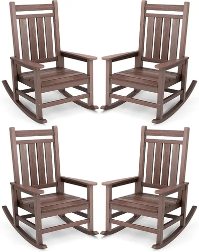 Miniatura 57 de SEWALL Mecedora de polietileno de alta densidad para adultos, mecedora de gran tamaño para exteriores, para patio, porche, Aruba