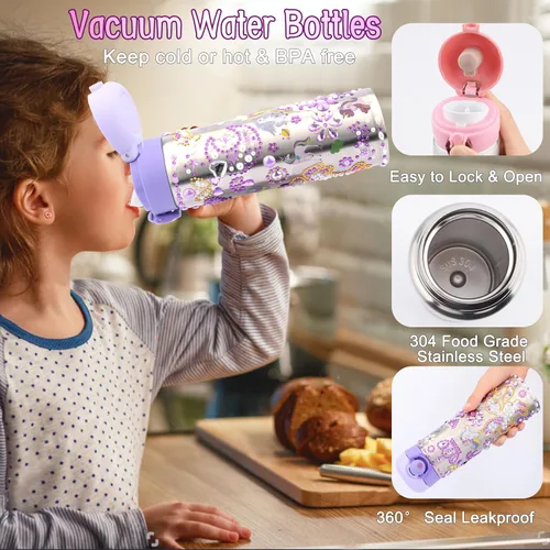 Miniatura 4 de Regalos para niñas de 5, 6, 7, 8, 9, 10, 11 años, regalos de cumpleaños para niñas de 4 a 12 años, decora tu propia botella de agua con calcomanías