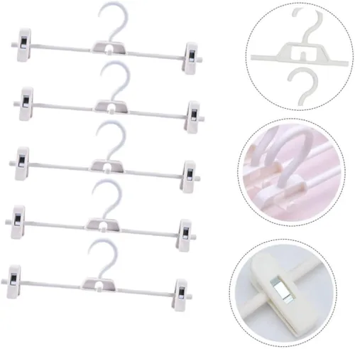 Miniatura 9 de CHILDWEET 5 piezas ajustables de plástico para pantalones de secado con clip para ahorrar espacio para pantalones, pantalones y faldas, versátil