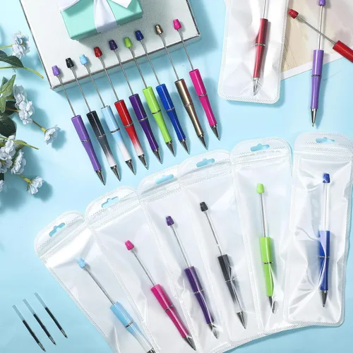 Miniatura 6 de Jetec Kit de 150 bolígrafos de cuentas para bricolaje, 50 bolígrafos de plástico con cuentas, 50 recambios con 50 bolsas para bolígrafos, bolígrafo
