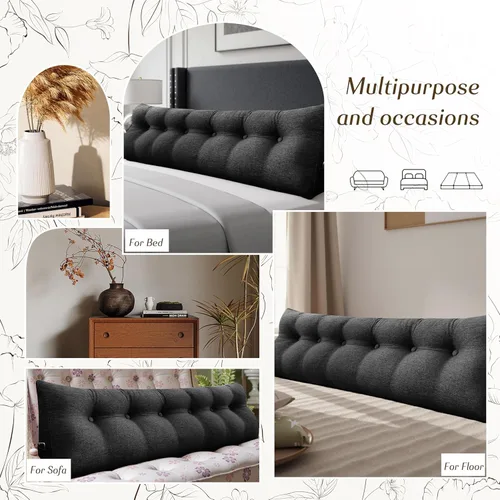 Miniatura 5 de Almohada de Cuña para Cabecero - Almohada Triangular para Cabecero de Cama, Almohada de Cuña para Descanso en la Cama, para Sentarse en la Cama