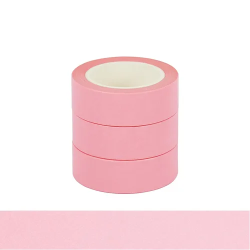 NatSumeBasics 3 cintas Washi de color rosa pastel de 0.6 pulgadas x 32 pies, cintas adhesivas decorativas lisas para manualidades, decoración de