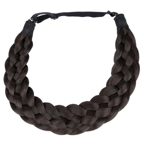 Miniatura 17 de Diadema clásica de cabello sintético trenzado de 5 hebras, trenzas gruesas y anchas, extensión de cabello con elástico para mujeres y niñas