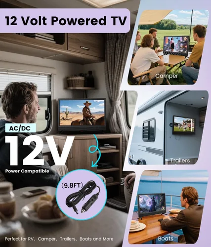 Miniatura 4 de Feihe TV de 22 pulgadas, 1080p LED de pantalla ancha HDTV con sintonizadores ATSC digitales, TV de pantalla plana con HDMI/VGA/RCA/USB para cocina