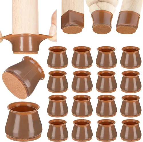 Miniatura 8 de Aneaseit Protectores de suelo para patas de silla, almohadillas de silicona con parte inferior de fieltro para suelos de madera dura y pies