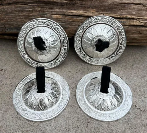 DharmaObjects Platillos de dedo de plata Lotus Pro Belly Dancing Zills