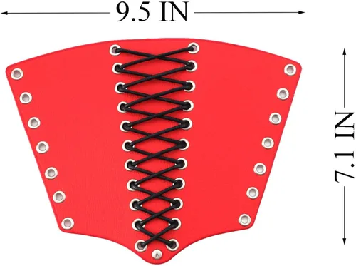 Miniatura 10 de MILAKOO 2 unids hombre negro cuero ancho guantelete pulsera de sujeción brazo armadura brazalete ajustable