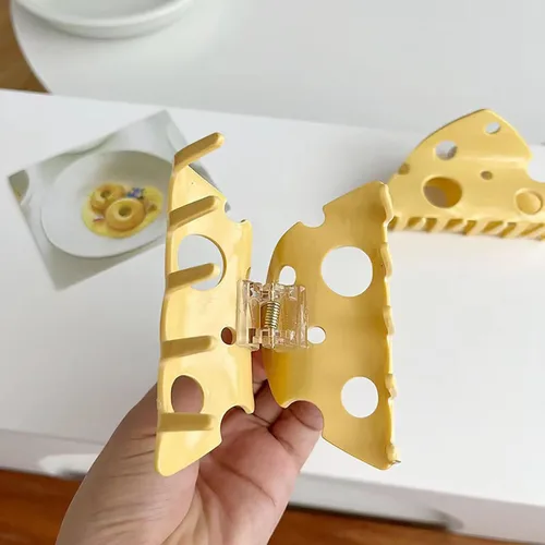 Miniatura 5 de Pinzas de garra de queso, lindas pinzas para el pelo de queso, pinzas de mandíbula para el pelo de postre, pinzas para el cabello con forma de S4