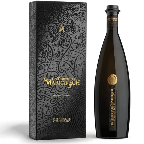 Caja de Regalo de Aceite de Oliva de Les Terroirs De Marrakech Aceite de Oliva Extra Virgen, Polifenol, Rico, Marroquí Prensado en Frío Aceite AOVE,