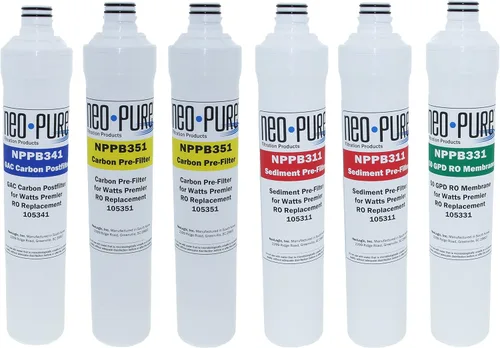 Miniatura 9 de Neo-Pure Kit de repuesto de filtro de agua de ósmosis inversa pura compatible para Watts Premier (kit de repuesto compatible, 4